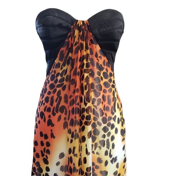 Caché Black Bandage & Animal Print Long Gown Size 8 - Picture 13 of 16